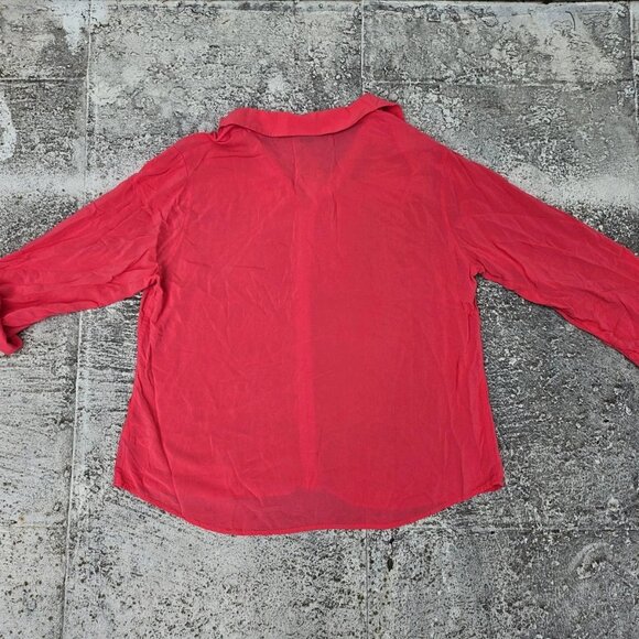 Daisy Fuentes Women Top Shirt Rose Pink Rayon Long Sleeve Blouse Size XL - Picture 4 of 12